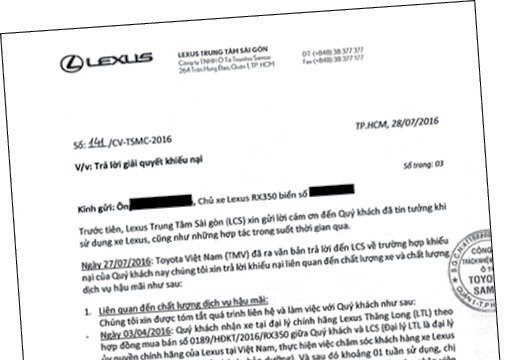 Viết tiếp vụ “Nghi vấn Lexus Trung tâm Sài Gòn bán xe kém chất lượng?”: Vì sao Lexus và Toyota Việt Nam “ém” kết quả kiểm định chất lượng xe?